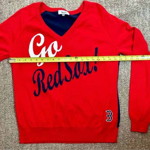 Boston Red Sox Womens V Neck Sweater Touch by Alyssa Milano MLB Size Extra Large - Picture 6 of 13